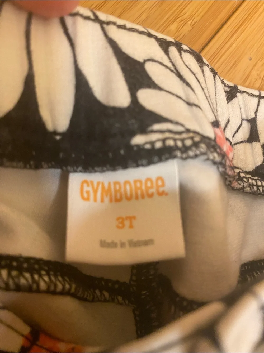 Gymboree Black Jeans with White Daisy Print and Pink Centers